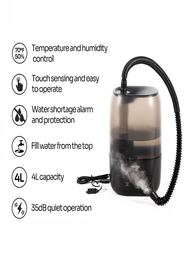 WACOOL Reptile Fogger with Humidity Controller, 4L Large Tank Reptile Humidifier with Humidistat & Extended Hose, Automatic Terrarium Fogger for Beared Dragon Lizard Gecko Snake Tortoise - Image 4